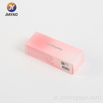 Caixa cosmética vertical rosa gradiente suave